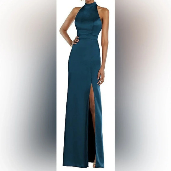 Lovely LB037 INSET WAIST BRIDESMAID DRESS in Atlantic Blue - Picture 2 of 7